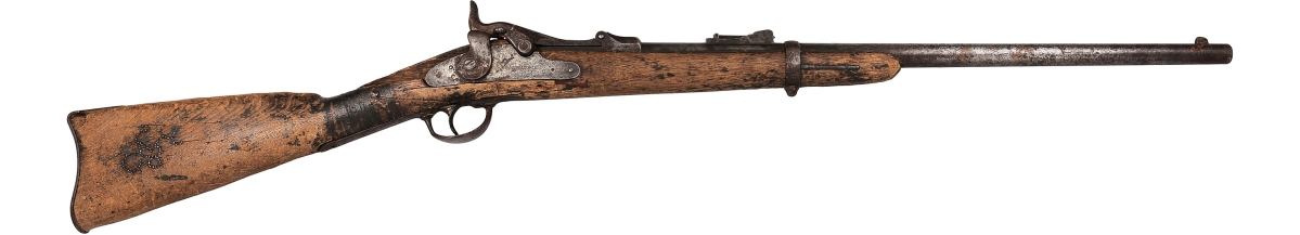 Only 25 of the 650 carbine rifles issued to the 7th Cavalry were ever recovered. This 1873 US Springfield Trapdoor Carbine falls within the correct serial number range and is believed to be among those captured by the Native Americans after the Battle of Little Bighorn. The rifle sold for $21,875.