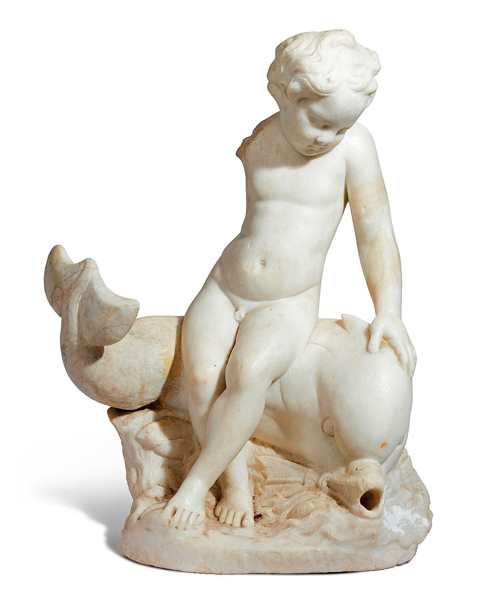 The sale’s top lot was this fine Roman marble sculpture, 29½ inches high, of Eros riding a dolphin. It sold for $137,500 and dated to circa the First to Second Century CE. Coley noted the quality and condition of this iconic image as the value driver.