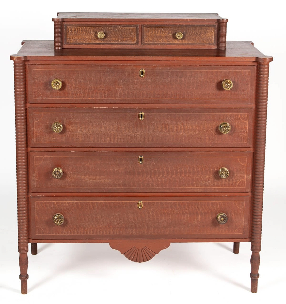 203 NH Red Painted chest of drawers