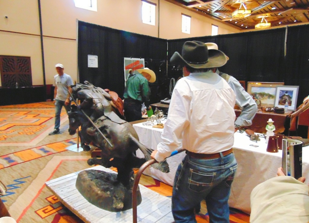 On Saturday, Clint Mortenson, Mortenson Silver and Saddles, Santa Fe, sold this large replica of Frederic Remington’s 1901 bronze, “Cheyenne,” priced at $2,500. He delivered it in person. Well, at least to the loading dock.