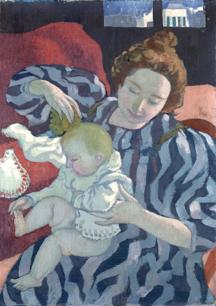 “Washing the Baby” by Maurice Denis (French, 1870-1943), 1899. Oil on canvas. Private collection. Image ©Catalogue raisonné Maurice Denis. ©2021 Artists Rights Society (ARS), New York / ADAGP, Paris.