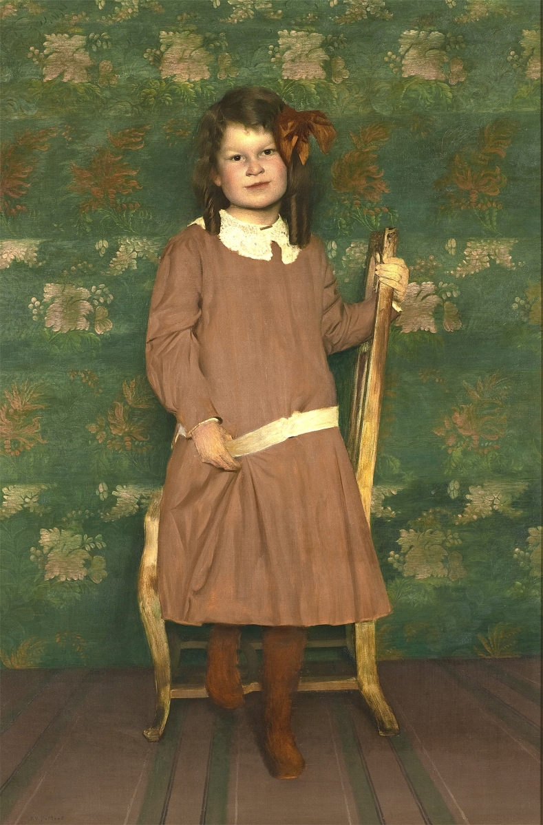 “Portrait of Elisabeth” by Frank Vincent DuMond, (American, 1865-1951), 1912. Oil on canvas. Florence Griswold Museum, gift of Elisabeth DuMond Perry.