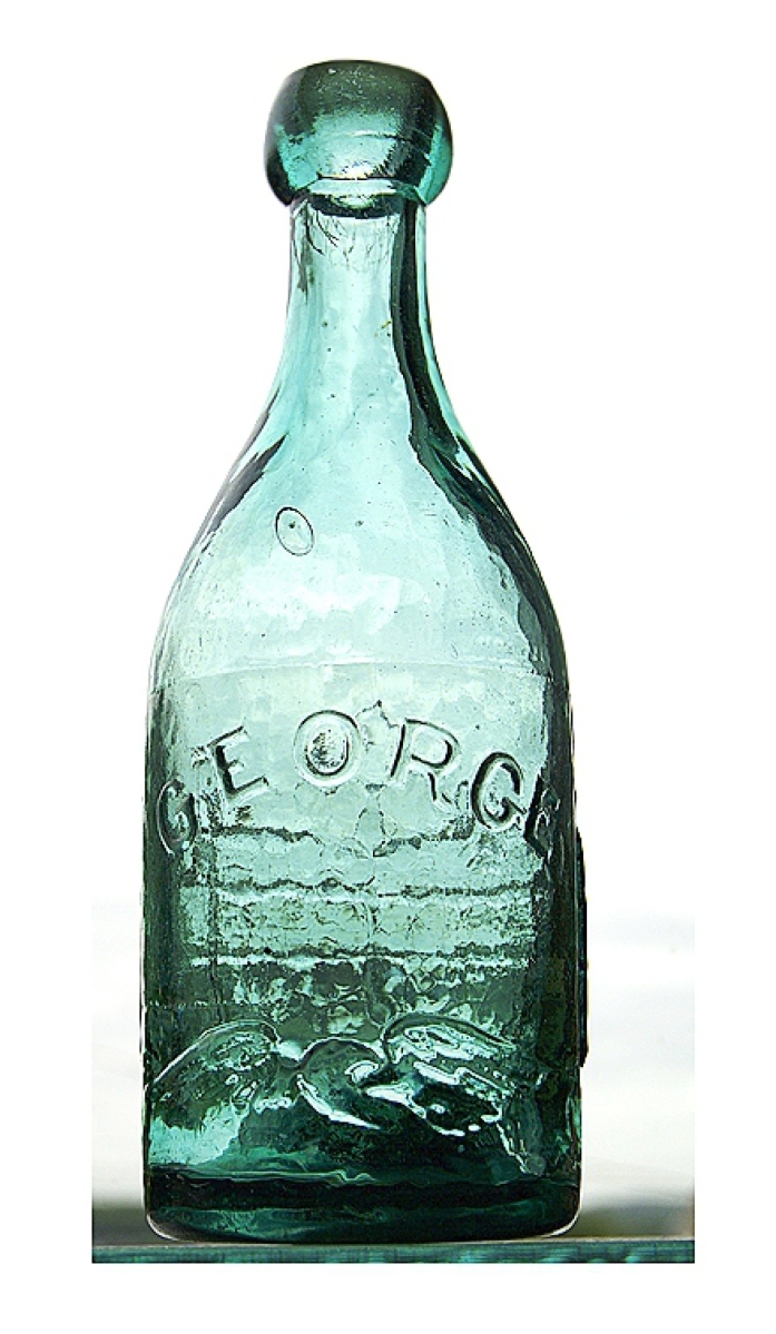 very rare historic Iron glass bottle with sawdust Meteorite TAMARUGAL 