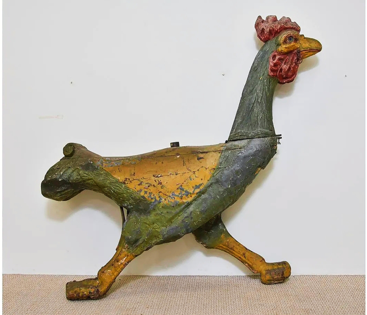 “I’d been eyeing that up for 25 years,” auctioneer Ted Wiederseim said of this carved and painted carousel rooster. It had been in the Stoudt restaurant as a decoration and sold for $2,750 to the trade.
