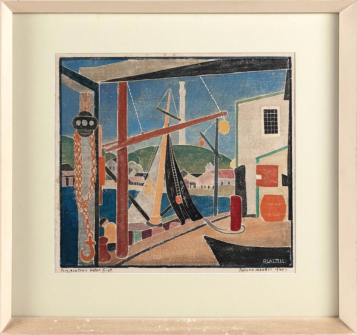 Blanche Lazzell’s “Provincetown Water Front” 1945 whiteline woodblock print, was purchased by a Provincetown buyer for $150,000 ($35/45,000).