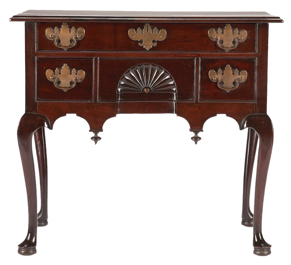 Prominent Twentieth Century Americana collector Charles K. Davis purchased this American Queen Anne mahogany lowboy from Israel Sack. It then passed down to his son, Charles K. Davis Jr, whose estate supplied about 20 pieces of choice American furniture to the sale. This New England example dating to the Eighteenth Century sold for $66,000.