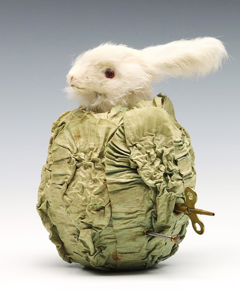 Charming bidders to the tune of $4,720 was this musical clockwork Rabbit in Cabbage automaton, circa 1930.