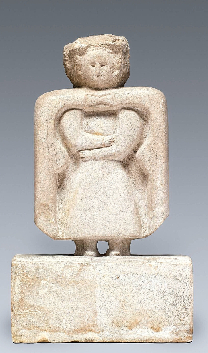 “Girl with a Cape” by William Edmondson (American, 1874-1951), no date. Limestone, 26½ inches high. Cheekwood, Nashville. Gift from the Estate of Elizabeth Lyle Starr.