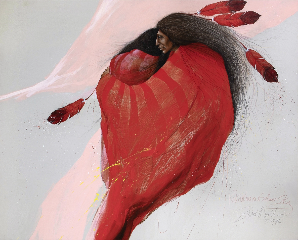 Since 1997, Santa Fe Art Auction held the previous record for a work sold by Frank Howell (1937-1997) and they retain that honor, now at a much higher price. “Red Feathers in a Salmon Sky,” which had provenance to a museum and a New Mexico private collection, is staying in state and sold to a private collector for the new artist auction record of $28,800 ($9/12,000).