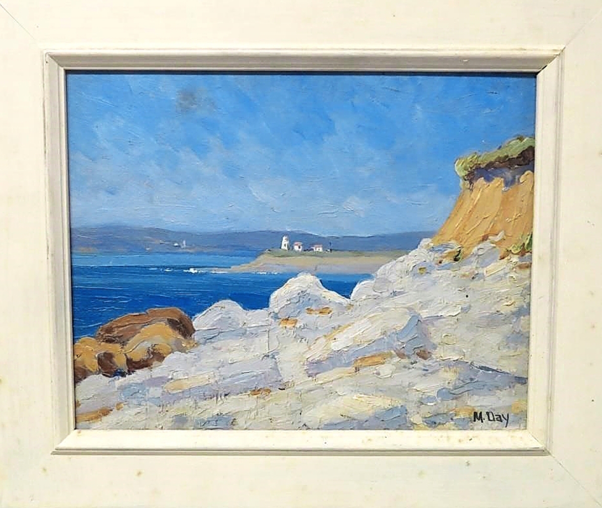 “Low Tide” by Mabel Killam Day (1884-1960), oil on board, 9¾ by 12¼ inches, $2,930.