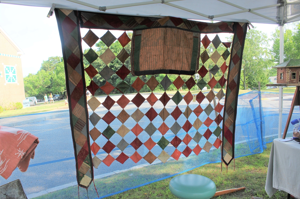 Peter Lombardi, Offshore Salvage, had this Middle Eastern silk textile that he had acquired at Brimfield in July, and which waved gently in the breeze. The Parsonsfield, Maine, dealer said it would have been placed over the back of a camel. It was arguably one of the most exotic things at the show and, at press time, was still available for sale.