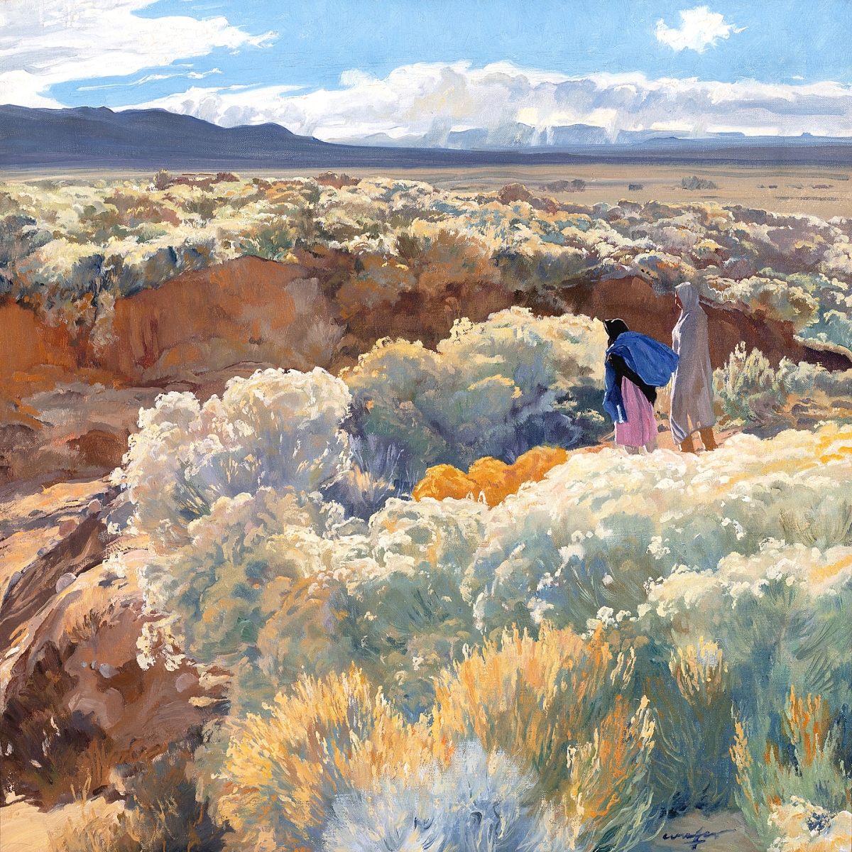 “I’d put it up against any landscape he has ever done,” Mike Overby said regarding “Greasewood and Sage,” a 25-by-25-inch oil on canvas by Walter Ufer that sold for $665,500. Overby said Ufer produced the fewest works of any early Taos artist, making them quite rare.