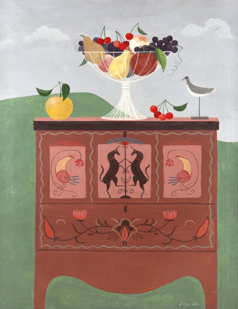 “Fruits of Pennsylvania” by Doris Lee, 1946-47. Oil on canvas, 35¼ by 28 inches. The Penn Art Collection, University of Pennsylvania. ©Estate of Doris Lee, Courtesy D. Wigmore Fine Art, Inc. Photo Candace diCarlo.