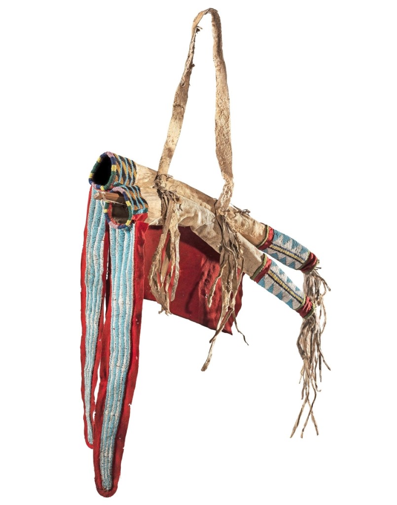 Ute beaded mountain lion hide bow case and quiver, $22,500.