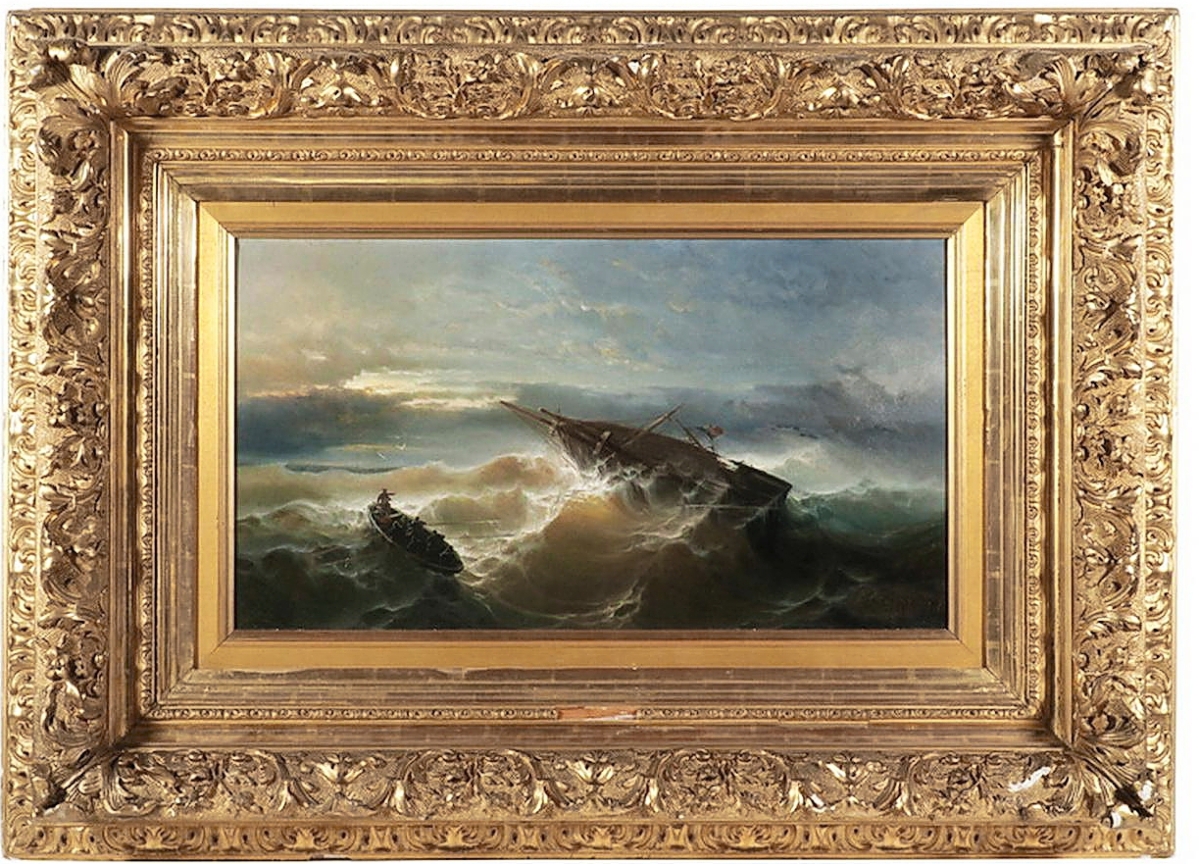 A phone bidder, competing against another, propelled the price of “After the Storm” by Ivan Aivazovsky (Russia, 1817-1900) to $169,650. It was the top price in the sale ($70/90,000).