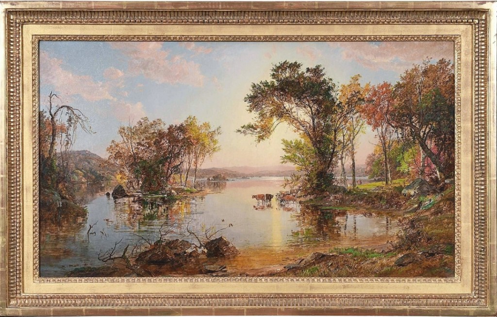 According to Brunk’s American paintings specialist, Nan Zander, the top lot in the sale had “everything you’d want in a Cropsey.” “Autumn Landscape with Cows,” which Jasper Cropsey painted in 1879, was a beautifully executed work in wonderful condition that combined with extensive museum exhibition and publication history to create a perfect storm of reasons for collectors to pursue it. New York City’s Questroyal Fine Art gallery paid $196,800 for it and will include it in an upcoming exhibition on American masters ($80/120,000).