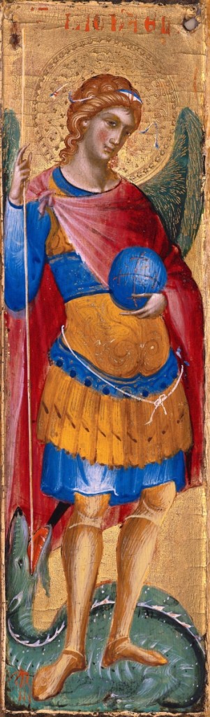 Paolo Veneziano (circa 1259-1362), “Archangel Michael,” about 1340-45, tempera and gold leaf on panel. Worcester Art Museum, Worcester, Mass., museum purchase, 1927.