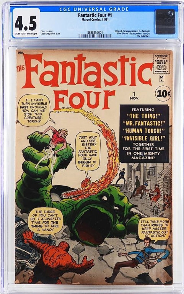 A Fantastic 4 #1 CGC graded 4.5 would go on to produce $22,500. The gentleman who consigned it recalled going out on a limb to test out the superhero comic craze in the early 1960s, though he was left rather unimpressed and never purchased them again. He kept the copy, though, and he is glad he did as it went out at $22,500, the top lot in the sale.