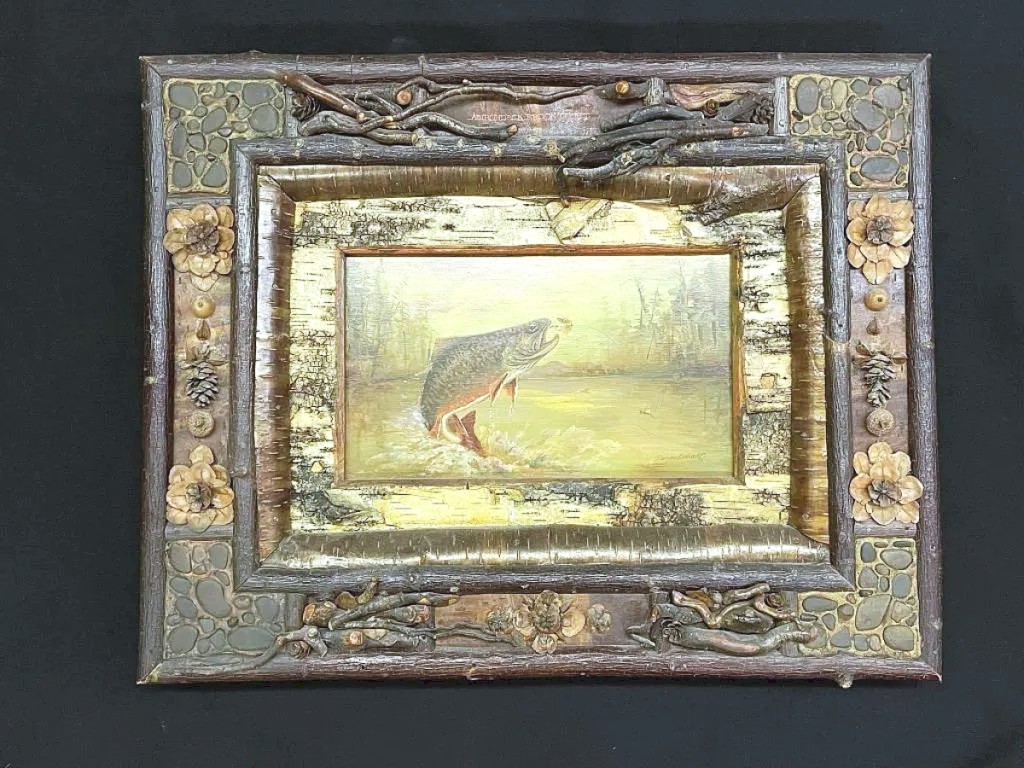 John Bellinger produced the “Adirondack Brook Trout” painting in 1997 for his dealer and friend Ralph Kylloe. Bellinger said the brook trout is his favorite subject to paint, each fish with a slightly different character. The work measured 7 by 12½ inches and sold for $6,900.