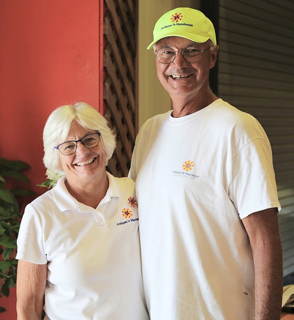 Karen and Ralph DiSaia at Antiques in Manchester in 2018. “It’s Karen’s personality that makes Antiques in Manchester so special,” says Arthur Liverant.