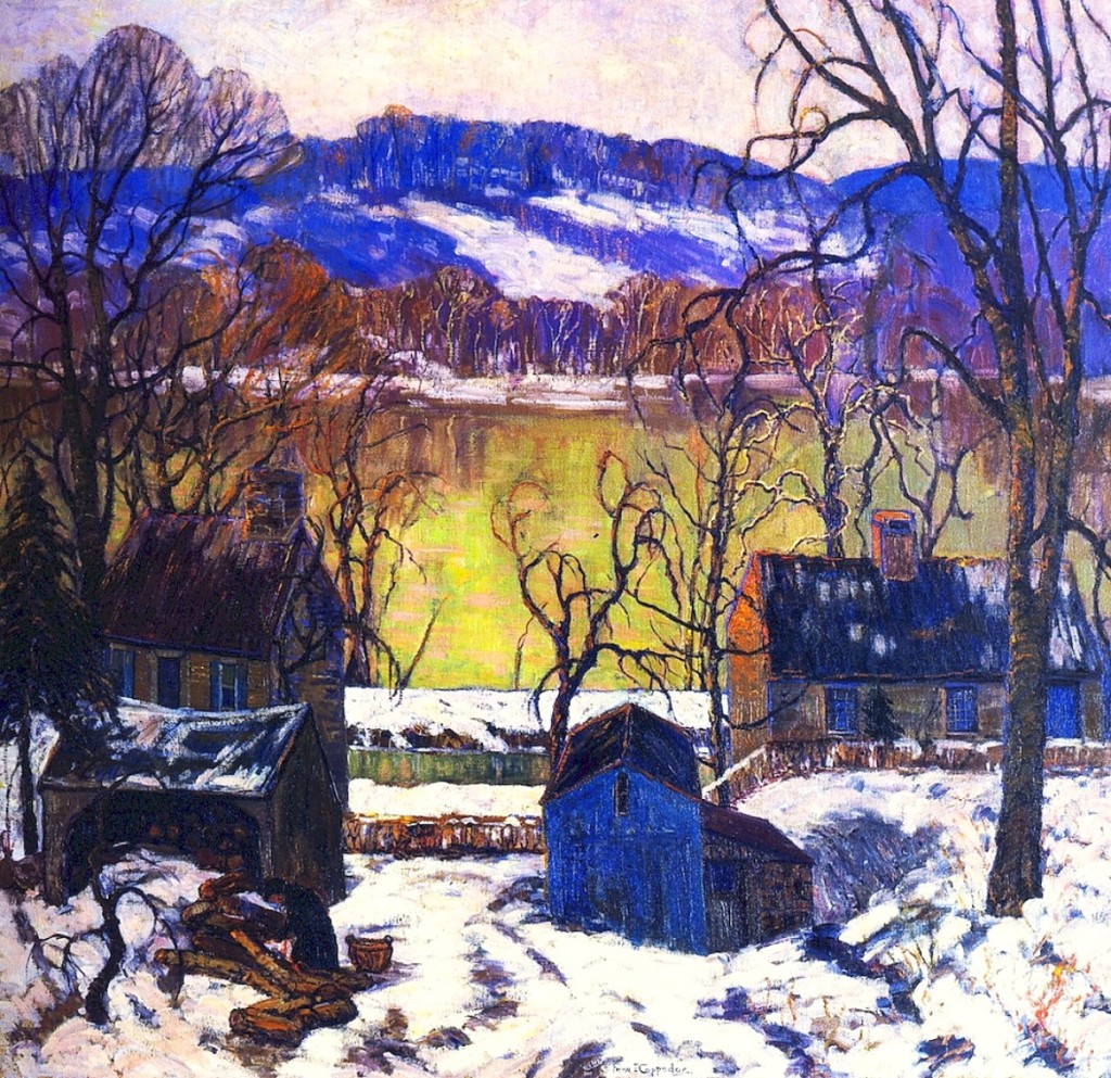 “Afterglow On The Delaware,” circa 1927. Oil on canvas, 38 by 40 inches. Provenance to Newman Galleries, Philadelphia. Exhibited in “Fern Coppedge: A Forgotten Woman,” 1990, James A. Michener Art Museum.