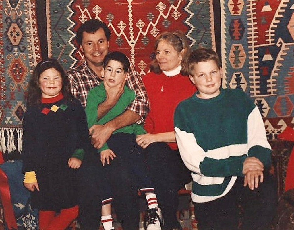 The DiSaia family at their shop, Oriental Rugs, Ltd., on Main Street in Mystic, Conn., around 1990. From left, Rachel, Ralph, Logan, Karen and Adam.