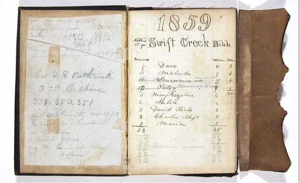 Going home to Georgia, this rare and important Southern slave journal was taken from its $500-$1,000 estimate to finish at $32,400. Purchased by the T.R.R. Cobb House in Athens, Ga., the journal is dated 1859 and titled “Tracking 264 Negroes between Swift Creek, Bibb County, Georgia, Sumter County, Georgia, Spring Creek, Georgia and Cowarts, Georgia.”