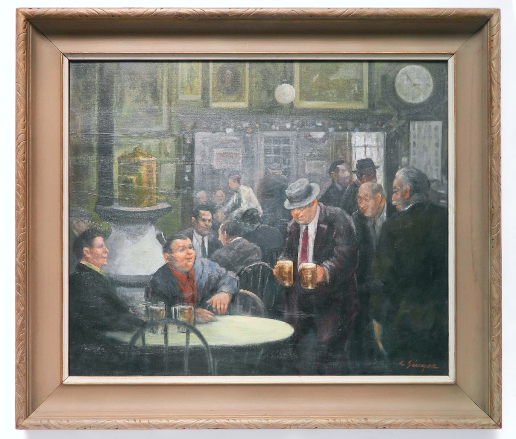 “McSorley’s Group,” done by Clyde Singer in 1965, had been in the collection of Richard Robinson. It sold to a buyer in Ohio for $8,750 ($ ,000).