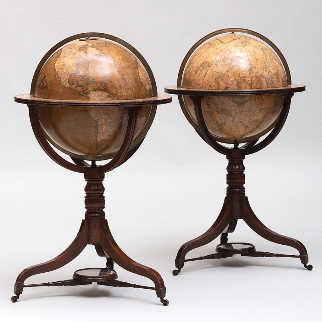 The top result from the Steinberg collection was a lot of two globes by London maker William and Thomas M. Bardin. The celestial globe dated to 1800 where the terrestrial globe dated to 1807 and included the latest discoveries and communications from surveys to the year 1799 by Capt. Cook. A similar pairing resides in the Smithsonian. On mahogany stands, the duo sold for $47,970.