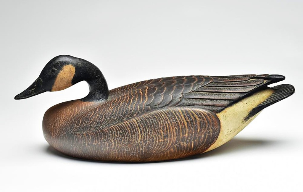 Second only to the Indian princess, finishing at $156,000, this Canada goose was made by Mandt Homme, an accomplished Wisconsin carver in the second quarter of the Twentieth Century. It was one of an award-winning pair he made in 1936 and traded for a dog he liked. The mate sold for $144,000.