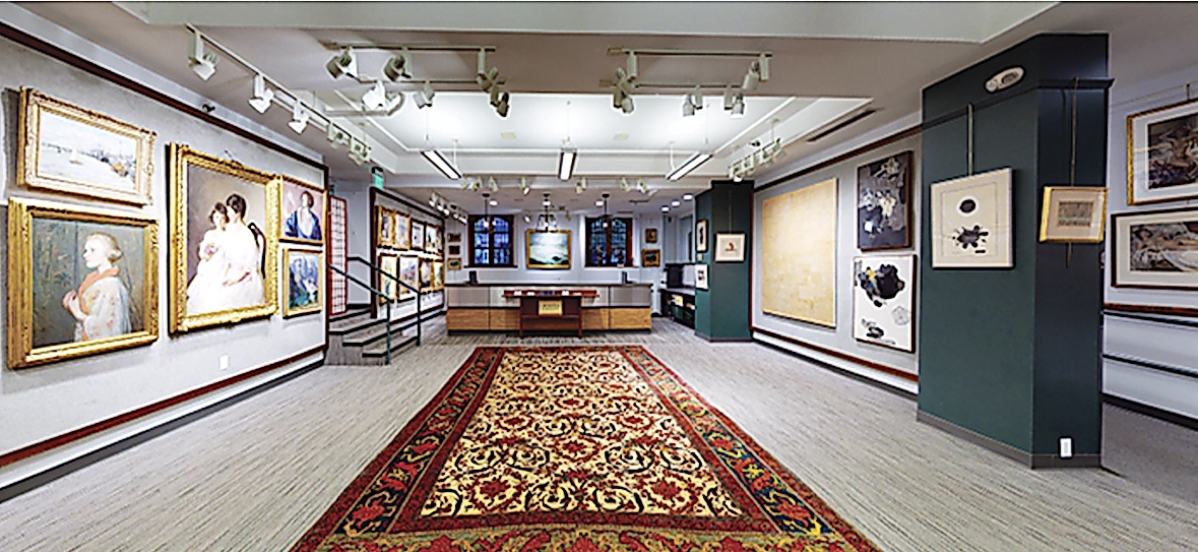 The Charles Street gallery was set up for previewing. Gottlieb’s untitled, which sold for $93,750, hangs on the right.