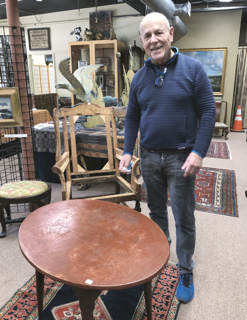 When Carl Nordblom was asked to point out his favorite item in the sale, without hesitating he pointed to the circa 1750-80 red oval-top tea table that sold for $29,280.