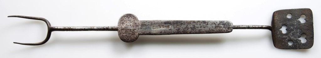 Fork-spatula, stamped by I. Weidman, Penn., 1785. Iron. 	        —Gavin Ashworth photo