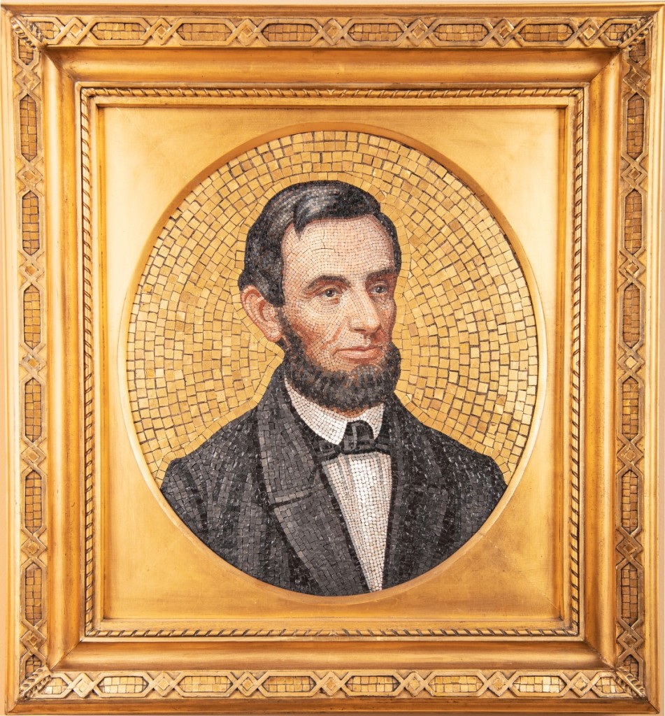 “Portrait of Abraham Lincoln” by Enrico Podio, 1866. Glass mosaic tiles. US Senate Collection.