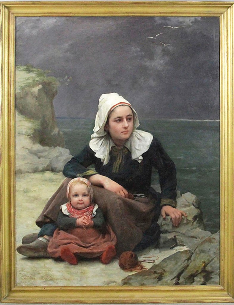 A trade buyer from New York, bidding by phone, paid $7,200 for Felicie Fournier Schneider’s portrait of a young woman with child ($3,5/5,500).