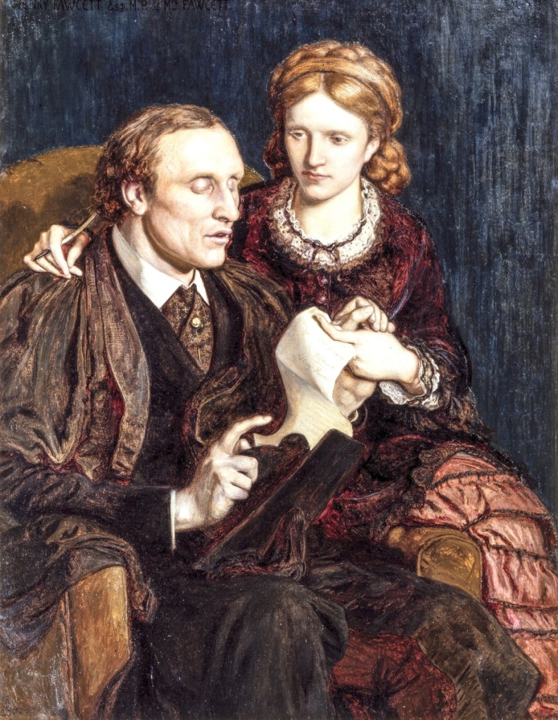 “Henry Fawcett; Dame Millicent Fawcett” by Ford Madox Brown, 1872. Oil on canvas. National Portrait Gallery, London. Bequeathed by Sir Charles Wentworth Dilke, 2nd Bt, 1911. ©National Portrait Gallery, London.