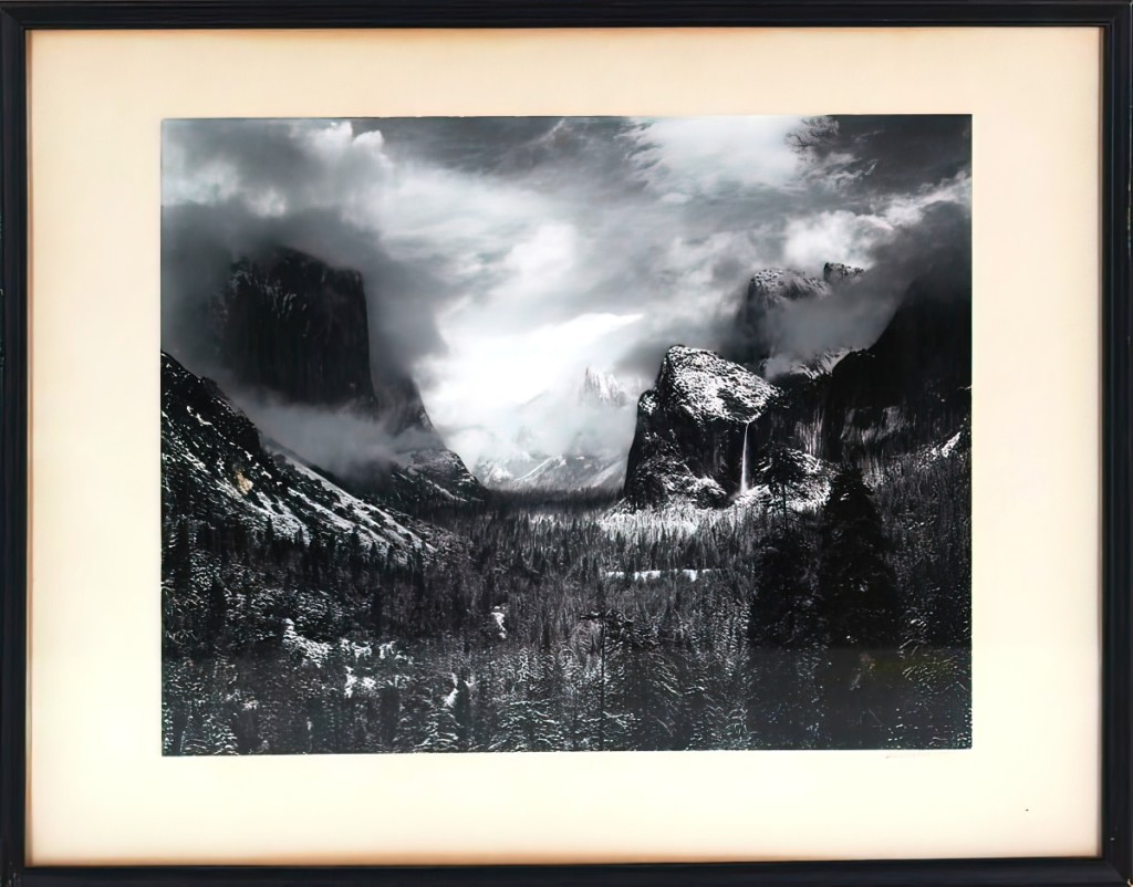 The Ansel Adams signed photo, “Clearing Winter Storm,” commanded $20,160 against an estimate of $100/200.