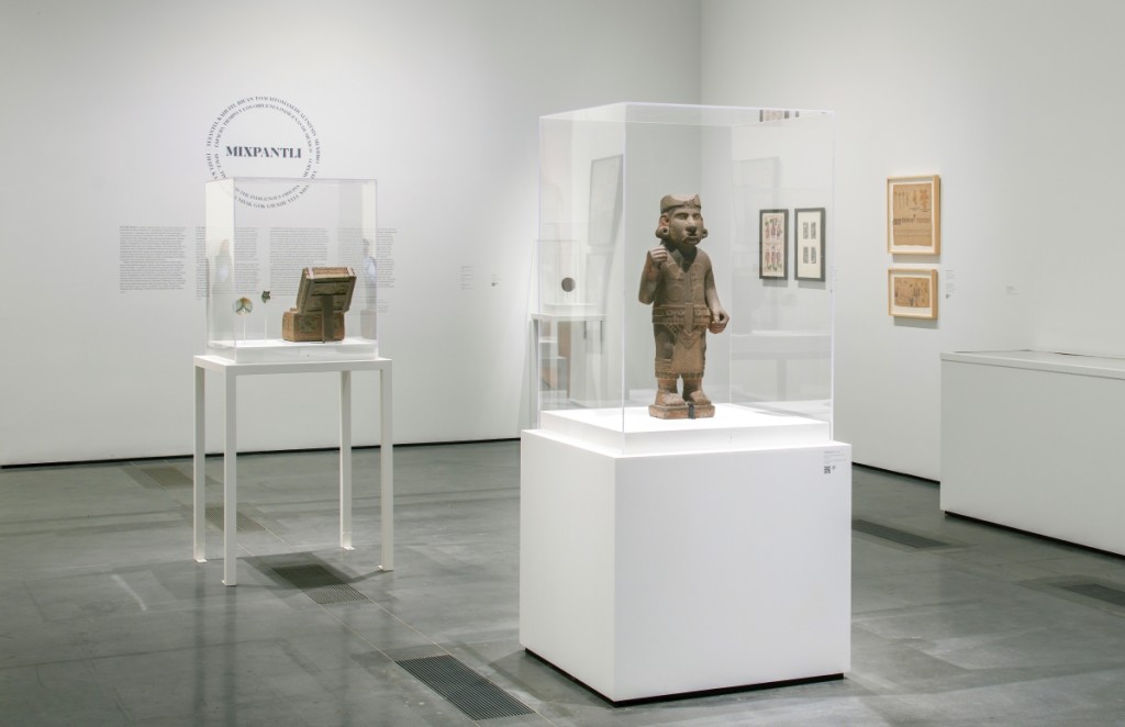 Installation view of “Mixpantli: Space, Time, and the Indigenous Origins of Mexico” on through May 1, 2022 at the Los Angeles County Museum of Art. Photo ©Museum Associates/LACMA.