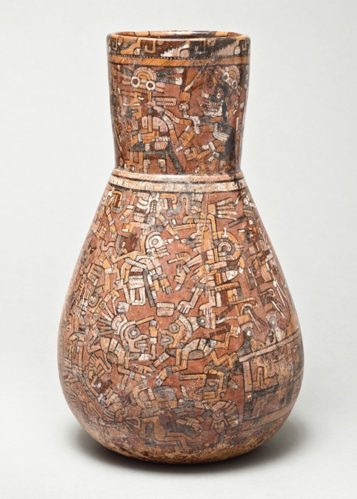 Vessel with Codex-Style Scene, Mexico, West Mexico, Nayarit, Mixtec-Puebla or International style, 1350-1500. Los Angeles County Museum of Art, purchased with funds provided by Camilla Chandler Frost. Photo ©Museum Associates/LACMA.