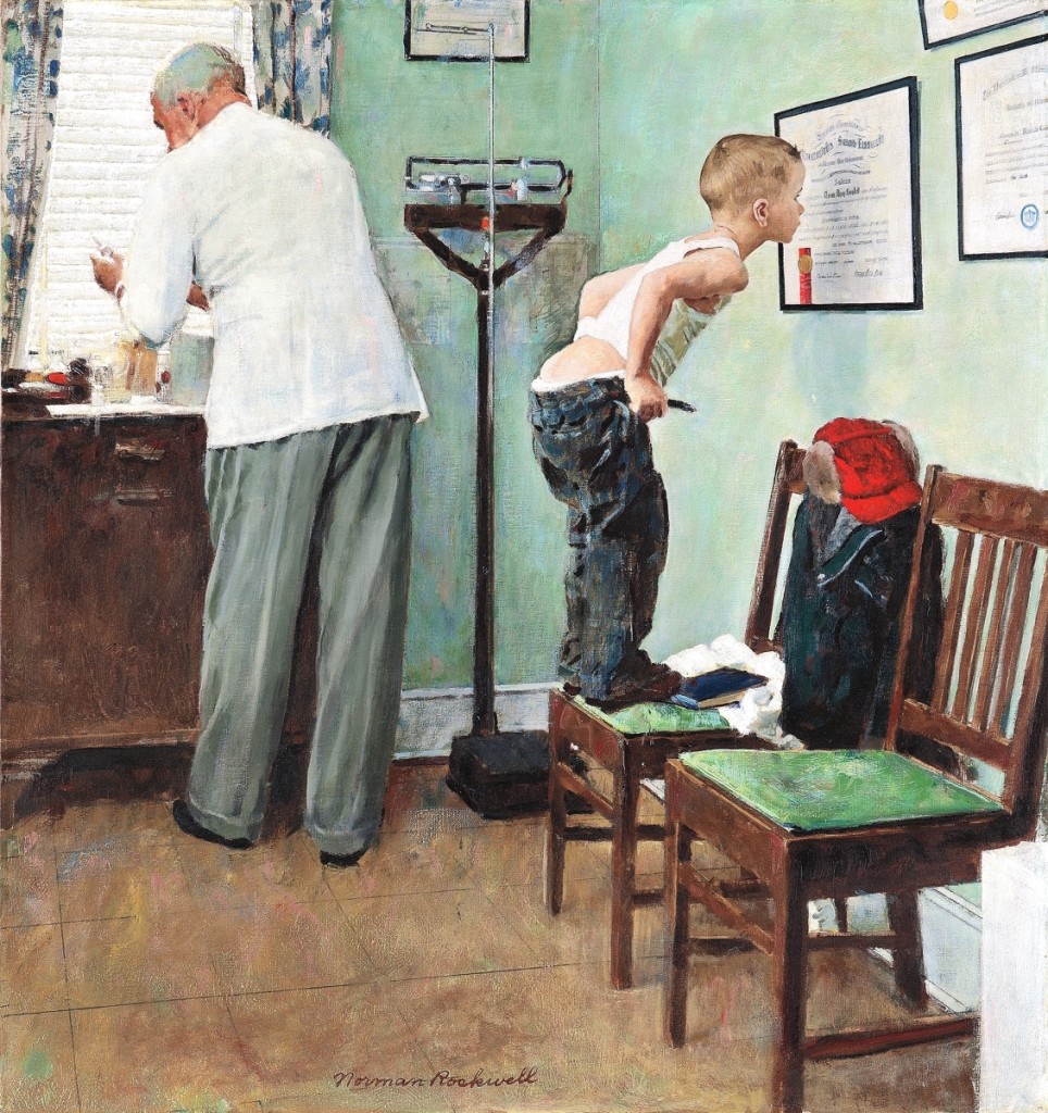 “Before the Shot” by Norman Rockwell (American, 1894-1978), 1958,   oil on canvas, 29 by 27 inches, sold for $4.7 million in Phillips’   November 14, 2019, Twentieth Century & Contemporary Art Evening sale   (estimate $2.5/4.5 million). Image courtesy of Phillips.