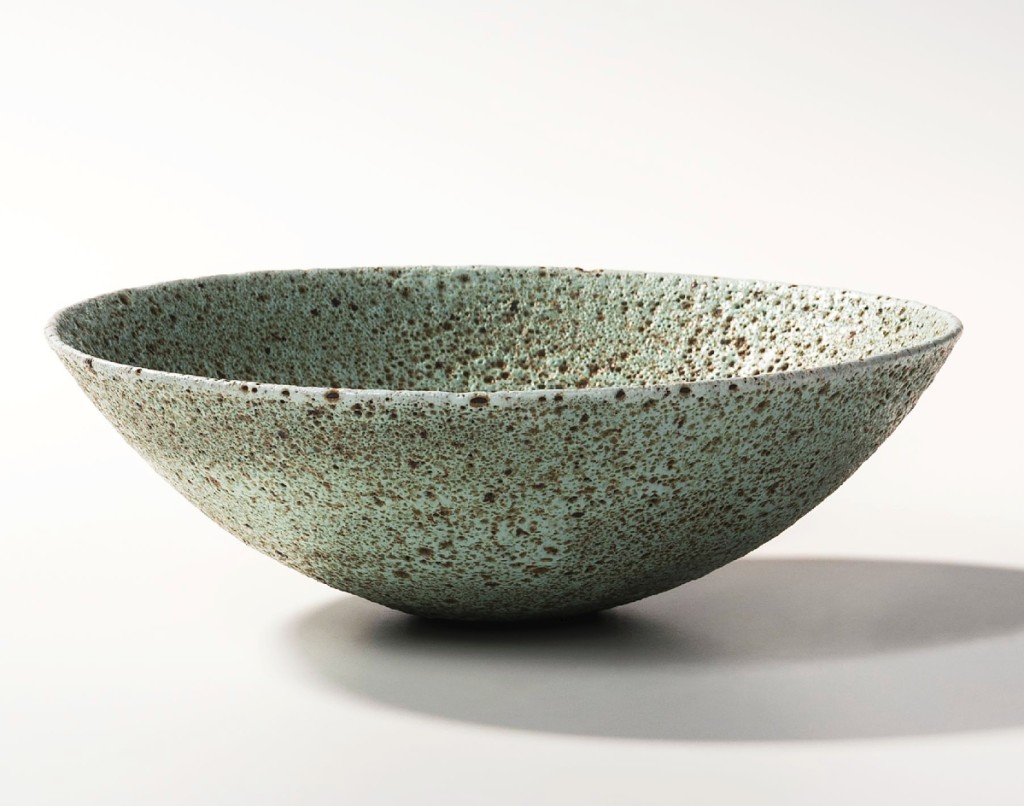 Aside from the Picasso vase, the highest price for a piece of studio pottery was achieved by a Dame Lucie Rie bowl. Her circa 1972 green pitted stoneware bowl, slightly over 9 inches in diameter, sold for $6,250.