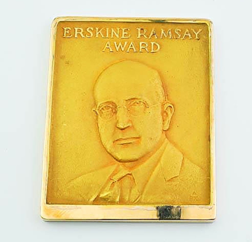 Depicting Alabama industrialist Erskine Ramsay (1864-1953), this 14K yellow gold award plaque reading, “American Institute of Mining and Metallurgical Engineers/for Distinguished Achievement in Coal Technology to George Herman Deike 1955” was bid to $6,100.