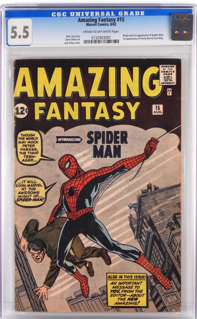 “A 5.5 is a very respectable grade and it’s the book everyone wants to have,” Travis Landry said of this issue of Marvel Comics Amazing Fantasy #15, which opened the sale and realized $87,500 ($50/80,000).