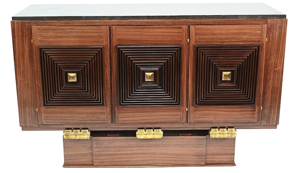 A high performing furniture lot was this Emile Jacques Ruhlmann (1879-1933) sideboard designed by Maxime Old, which took $48,000.