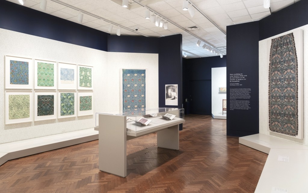 The second gallery displays pamphlets on loan from the Crab Tree Farm Foundation. Installation image of “Morris & Company: The Business Of Beauty” at the Art Institute of Chicago through June 13. Photo Joe Tallarico.