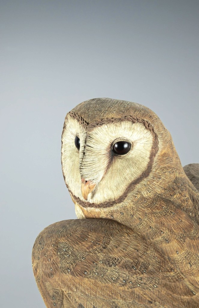 Floyd Scholz is a five-time US National Champion and a 2005 World Master’s Best in Show Champion. His work is in several major museum collections. This lifelike barn owl is 33 inches tall and sold for $26,400. He’s been featured in numerous magazine articles.