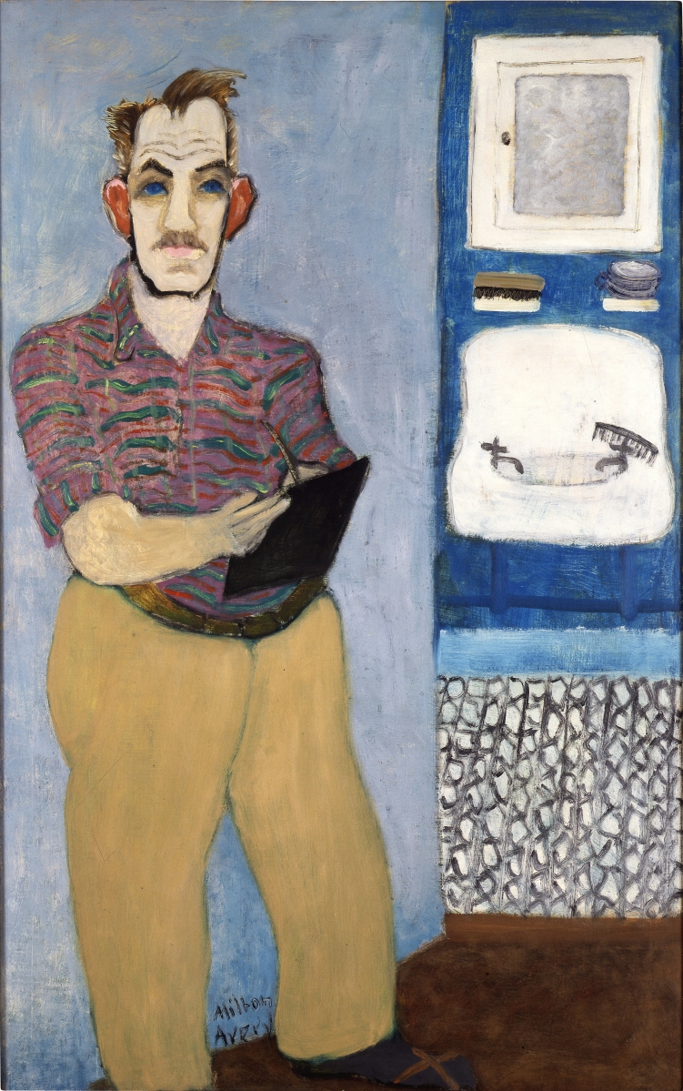 “Self-portrait” by Milton Avery, 1941. Oil on canvas, 54 by 34 inches. Collection Friends of the Neuberger Museum of Art, Purchase College, State University of New York. Gift from the Estate of Roy R. Neuberger, EL 02.2011.11. ©2021 Milton Avery Trust/Artists Rights Society (ARS), New York City. 					                  —Jim Frank photo