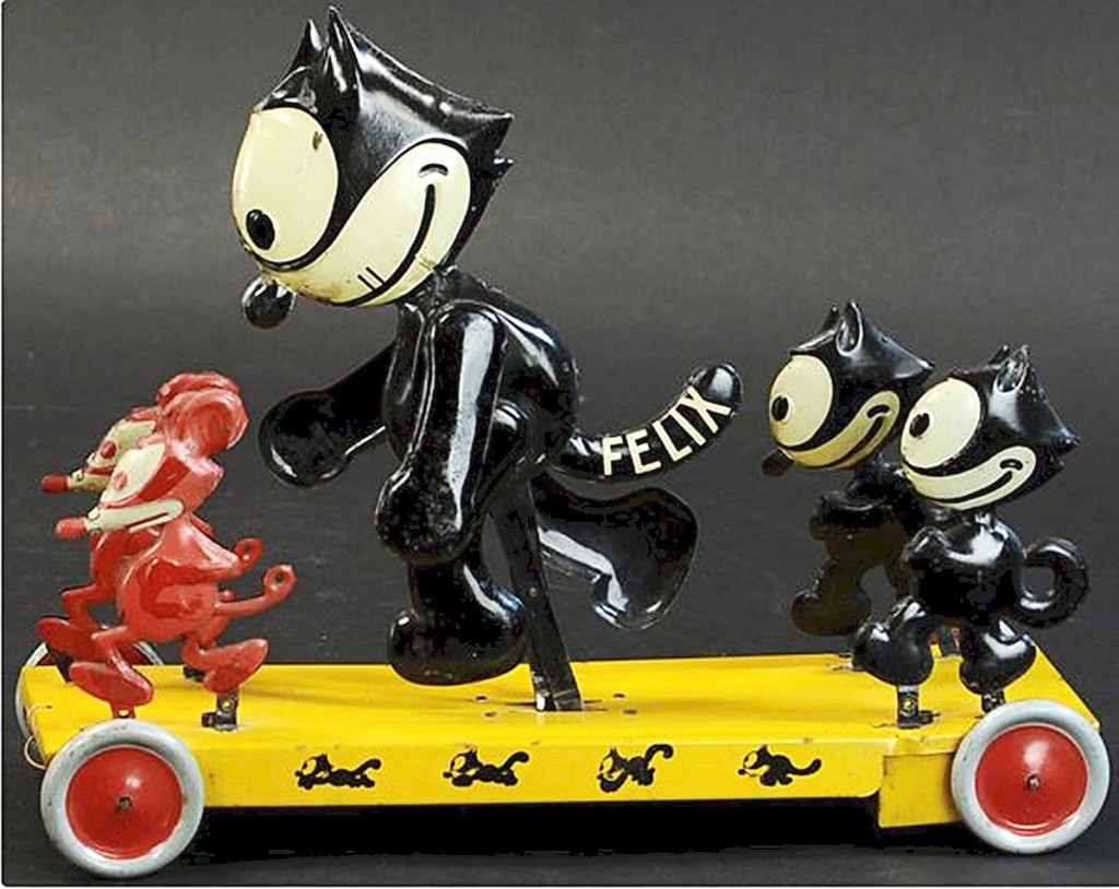Ex Carl Lobel collection, this Nifty Toy large Felix Frolic is one of only a handful known and possibly unique as it is the only one known with all figures articulated (others have the smaller figures fixed). It made $38,400 ($12/18,000).