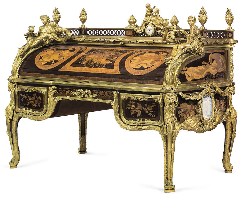 Replica of Louis XV’s “Bureau du Roi,” made by Beurdeley of Paris. 