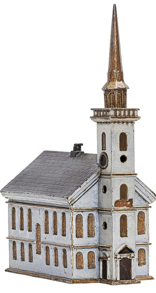 The apex of the still banks on offer was $40,800, realized by this large 13-inch-tall version of the Old South Church bank, made circa 1880 by an unidentified New England maker. It had provenance to the Haradin collection ($35/45,000).